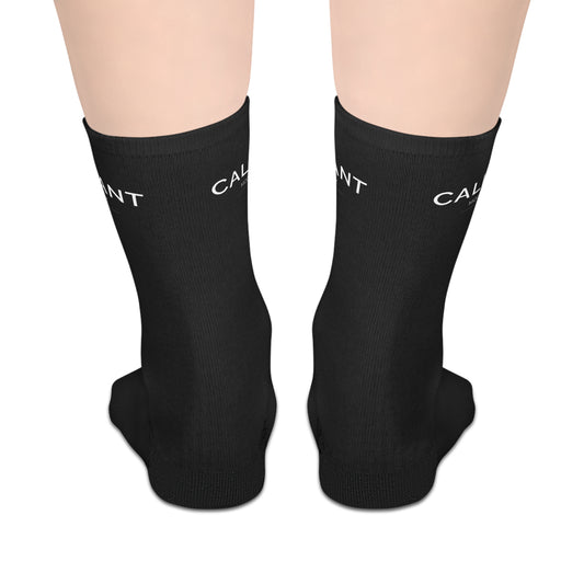 Calant Minimalist Mid-Length Socks — Black Crew Athletic Socks