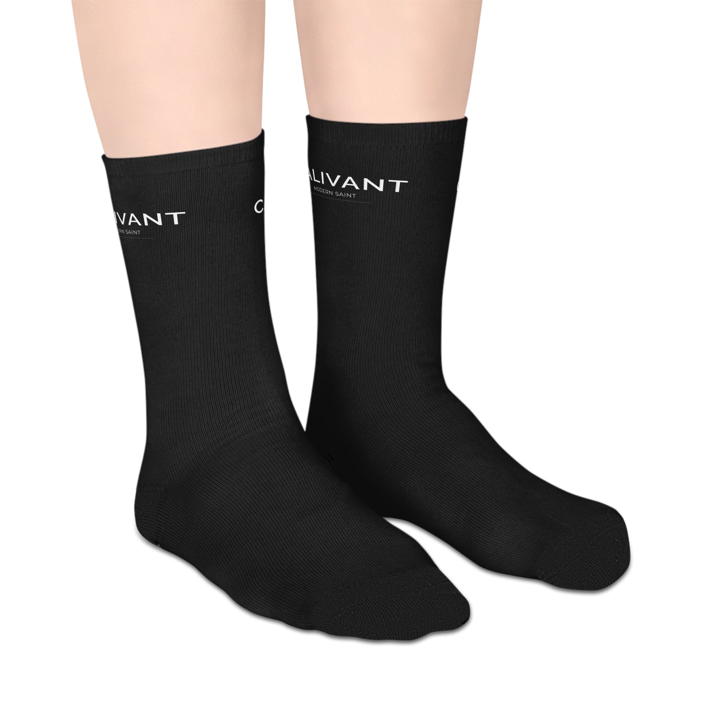 Calant Minimalist Mid-Length Socks — Black Crew Athletic Socks