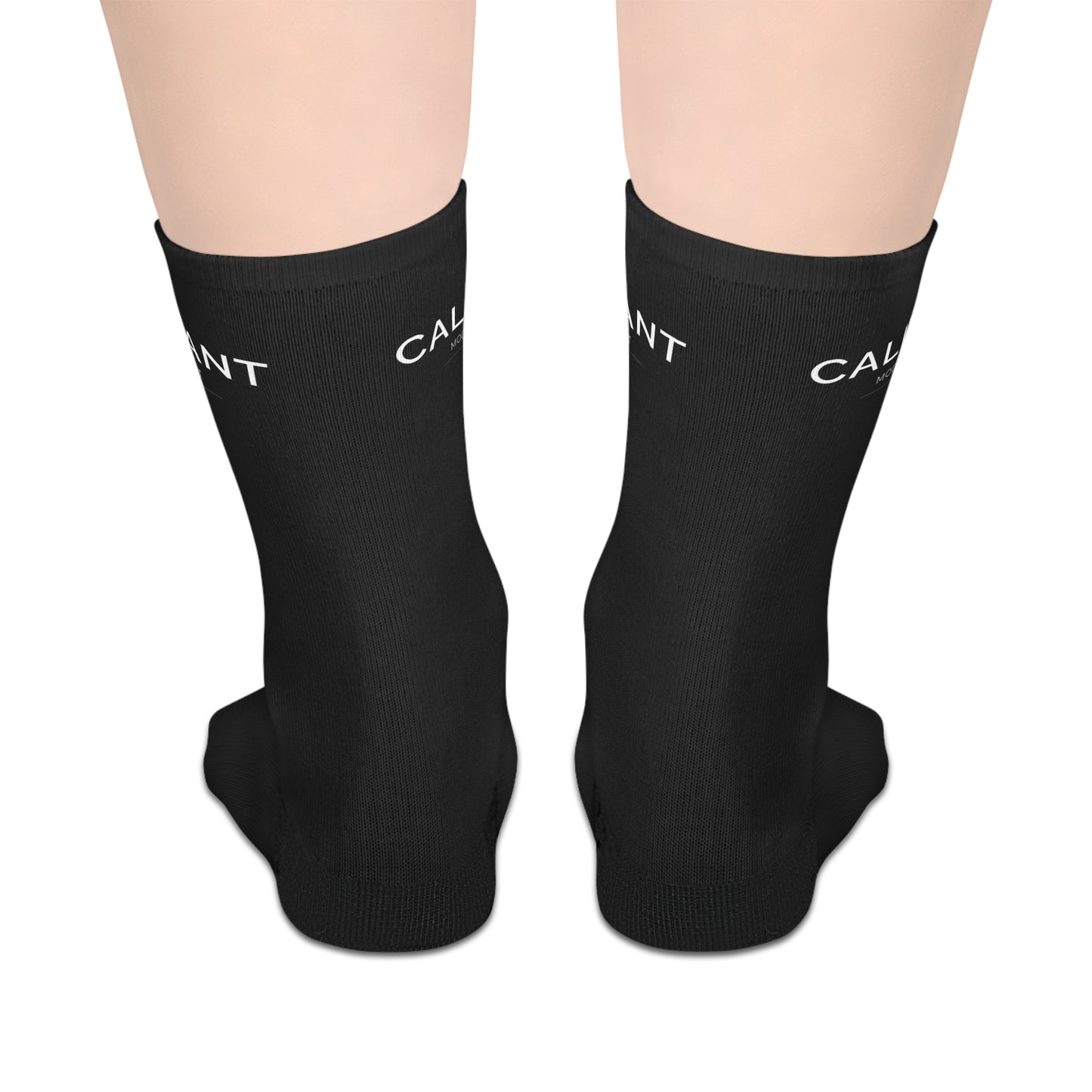 Calant Minimalist Mid-Length Socks — Black Crew Athletic Socks