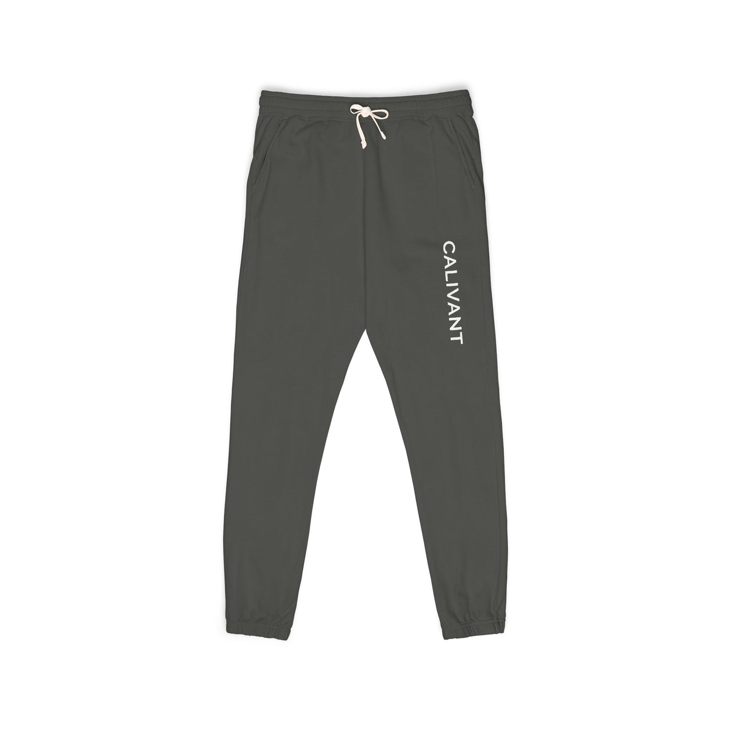 Calivant Vertical Logo Sweatpants — Garment-Dyed Fleece Joggers