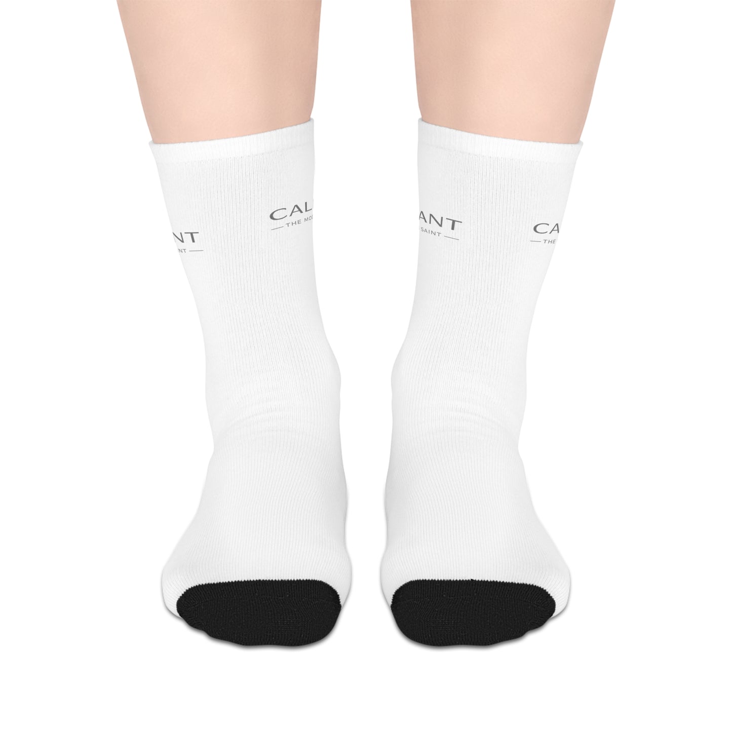 Calant Minimalist Mid-Length Socks — White Crew Athletic Socks