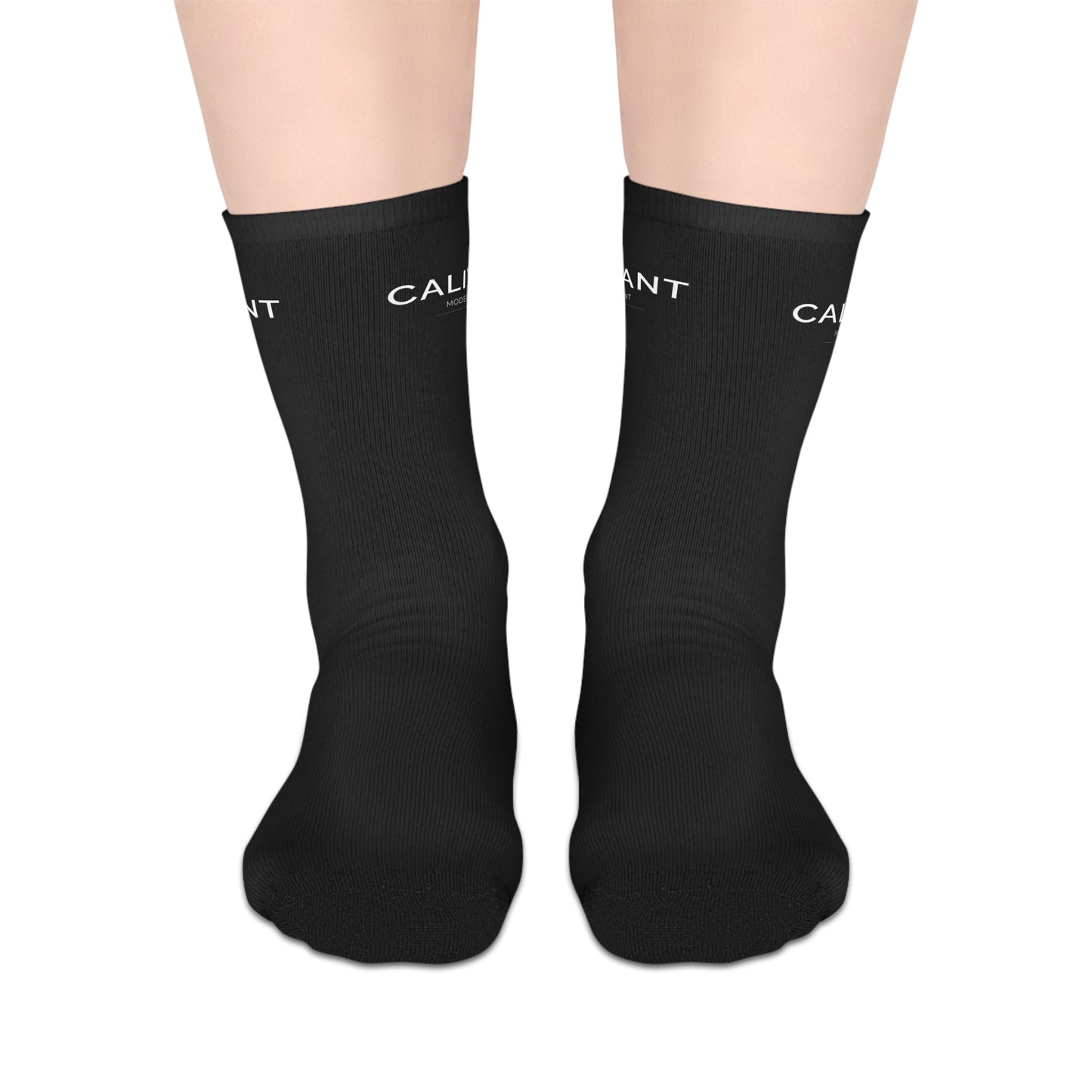 Calant Minimalist Mid-Length Socks — Black Crew Athletic Socks