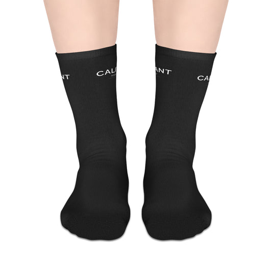Calant Minimalist Mid-Length Socks — Black Crew Athletic Socks